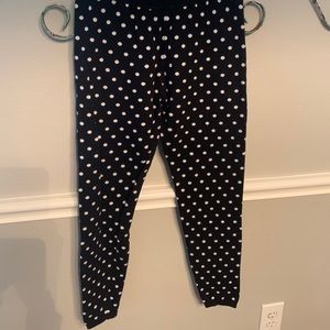 Black and white polka dot leggings